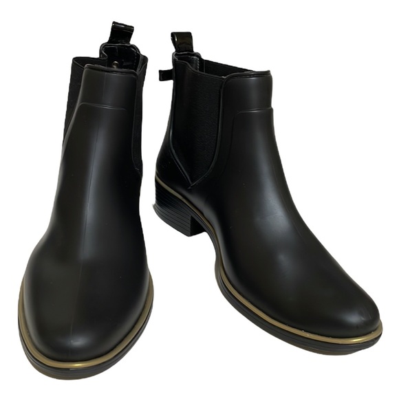 Kate Spade Sedgwick Black Rubber Rain Ankle Boots Size 9 - Picture 4 of 16